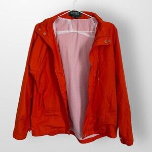 Polo Ralph Lauren Orange Windbreaker Jacket Petite Small